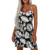 imagePRETTYGARDEN Womens Summer Dresses 2026 Casual Print Spaghetti Strap Sleeveless Sundress Beach Vacation Cover UpsBlack