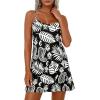 imagePRETTYGARDEN Womens Summer Dresses 2026 Casual Print Spaghetti Strap Sleeveless Sundress Beach Vacation Cover UpsBlack