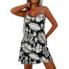 imagePRETTYGARDEN Womens Summer Dresses 2026 Casual Print Spaghetti Strap Sleeveless Sundress Beach Vacation Cover UpsBlack