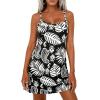 imagePRETTYGARDEN Womens Summer Dresses 2026 Casual Print Spaghetti Strap Sleeveless Sundress Beach Vacation Cover UpsBlack