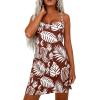 imagePRETTYGARDEN Womens Summer Dresses 2026 Casual Print Spaghetti Strap Sleeveless Sundress Beach Vacation Cover UpsBrown