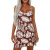 imagePRETTYGARDEN Womens Summer Dresses 2026 Casual Print Spaghetti Strap Sleeveless Sundress Beach Vacation Cover UpsBrown