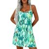 imagePRETTYGARDEN Womens Summer Dresses 2026 Casual Print Spaghetti Strap Sleeveless Sundress Beach Vacation Cover UpsGreen