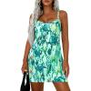 imagePRETTYGARDEN Womens Summer Dresses 2026 Casual Print Spaghetti Strap Sleeveless Sundress Beach Vacation Cover UpsGreen