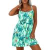 imagePRETTYGARDEN Womens Summer Dresses 2026 Casual Print Spaghetti Strap Sleeveless Sundress Beach Vacation Cover UpsGreen
