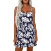 imagePRETTYGARDEN Womens Summer Dresses 2026 Casual Print Spaghetti Strap Sleeveless Sundress Beach Vacation Cover UpsNavy Blue