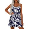 imagePRETTYGARDEN Womens Summer Dresses 2026 Casual Print Spaghetti Strap Sleeveless Sundress Beach Vacation Cover UpsNavy Blue