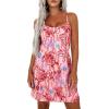imagePRETTYGARDEN Womens Summer Dresses 2026 Casual Print Spaghetti Strap Sleeveless Sundress Beach Vacation Cover UpsPink