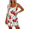 imagePRETTYGARDEN Womens Summer Dresses 2026 Casual Print Spaghetti Strap Sleeveless Sundress Beach Vacation Cover UpsRed Floral