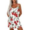 imagePRETTYGARDEN Womens Summer Dresses 2026 Casual Print Spaghetti Strap Sleeveless Sundress Beach Vacation Cover UpsRed Floral