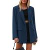 imagePRETTYGARDEN Fall 2026 Blazers for Women Business Casual Long Sleeve Lapel Pockets Dressy Suit Jackets Work Office ClothesDark Blue