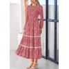 imagePRETTYGARDEN Long Sleeve Dress for Women 2026 Fall Elegant Modest Floral Boho Smocked Flowy Wedding Guest Midi DressesBean Paste Pink
