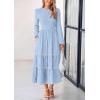 imagePRETTYGARDEN Long Sleeve Dress for Women 2026 Fall Elegant Modest Floral Boho Smocked Flowy Wedding Guest Midi DressesLight Blue