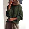 imagePRETTYGARDEN Womens Sweaters Fall 2026 Casual Long Sleeve Crewneck Button Loose Winter Knit Pullover Sweater TopsArmy Green