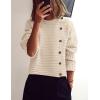 imagePRETTYGARDEN Womens Sweaters Fall 2026 Casual Long Sleeve Crewneck Button Loose Winter Knit Pullover Sweater TopsBeige