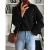 imagePRETTYGARDEN Womens Sweaters Fall 2026 Casual Long Sleeve Crewneck Button Loose Winter Knit Pullover Sweater TopsBlack