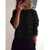 imagePRETTYGARDEN Womens Sweaters Fall 2026 Casual Long Sleeve Crewneck Button Loose Winter Knit Pullover Sweater TopsBlack