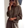 imagePRETTYGARDEN Womens Sweaters Fall 2026 Casual Long Sleeve Crewneck Button Loose Winter Knit Pullover Sweater TopsCoffee