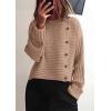 imagePRETTYGARDEN Womens Sweaters Fall 2026 Casual Long Sleeve Crewneck Button Loose Winter Knit Pullover Sweater TopsKhaki