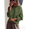 imagePRETTYGARDEN Womens Sweaters Fall 2026 Casual Long Sleeve Crewneck Button Loose Winter Knit Pullover Sweater TopsLight Army Green