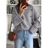 imagePRETTYGARDEN Womens Sweaters Fall 2026 Casual Long Sleeve Crewneck Button Loose Winter Knit Pullover Sweater TopsLight Grey