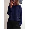imagePRETTYGARDEN Womens Sweaters Fall 2026 Casual Long Sleeve Crewneck Button Loose Winter Knit Pullover Sweater TopsNavy