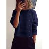 imagePRETTYGARDEN Womens Sweaters Fall 2026 Casual Long Sleeve Crewneck Button Loose Winter Knit Pullover Sweater TopsNavy