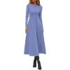 imagePRETTYGARDEN Cocktail Dresses for Women 2026 Elegant Classy Fall Long Sleeve Midi A Line Flowy Modest Winter Party DressBlue