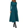 imagePRETTYGARDEN Cocktail Dresses for Women 2026 Elegant Classy Fall Long Sleeve Midi A Line Flowy Modest Winter Party DressDark Cyan