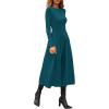 imagePRETTYGARDEN Cocktail Dresses for Women 2026 Elegant Classy Fall Long Sleeve Midi A Line Flowy Modest Winter Party DressDark Cyan