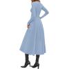imagePRETTYGARDEN Cocktail Dresses for Women 2026 Elegant Classy Fall Long Sleeve Midi A Line Flowy Modest Winter Party DressLight Blue