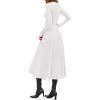 imagePRETTYGARDEN Cocktail Dresses for Women 2026 Elegant Classy Fall Long Sleeve Midi A Line Flowy Modest Winter Party DressWhite