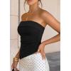 imagePRETTYGARDEN Going Out Tube Tops for Women Trendy Summer 2026 Asymmetrical Ruched Strapless Bandeau Shirts Spring ClothesBlack