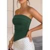 imagePRETTYGARDEN Going Out Tube Tops for Women Trendy Summer 2026 Asymmetrical Ruched Strapless Bandeau Shirts Spring ClothesGreen