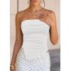 imagePRETTYGARDEN Going Out Tube Tops for Women Trendy Summer 2026 Asymmetrical Ruched Strapless Bandeau Shirts Spring ClothesWhite