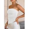 imagePRETTYGARDEN Going Out Tube Tops for Women Trendy Summer 2026 Asymmetrical Ruched Strapless Bandeau Shirts Spring ClothesWhite