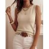 imagePRETTYGARDEN Sleeveless Sweater Tops for Women 2026 Summer Dressy Ribbed Tank Tops Spring Business Casual Work Shirts BlousesBeige