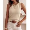 imagePRETTYGARDEN Sleeveless Sweater Tops for Women 2026 Summer Dressy Ribbed Tank Tops Spring Business Casual Work Shirts BlousesBeige