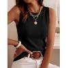 imagePRETTYGARDEN Sleeveless Sweater Tops for Women 2026 Summer Dressy Ribbed Tank Tops Spring Business Casual Work Shirts BlousesBlack