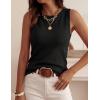 imagePRETTYGARDEN Sleeveless Sweater Tops for Women 2026 Summer Dressy Ribbed Tank Tops Spring Business Casual Work Shirts BlousesBlack
