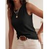 imagePRETTYGARDEN Sleeveless Sweater Tops for Women 2026 Summer Dressy Ribbed Tank Tops Spring Business Casual Work Shirts BlousesBlack
