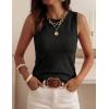 imagePRETTYGARDEN Sleeveless Sweater Tops for Women 2026 Summer Dressy Ribbed Tank Tops Spring Business Casual Work Shirts BlousesBlack