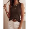 imagePRETTYGARDEN Sleeveless Sweater Tops for Women 2026 Summer Dressy Ribbed Tank Tops Spring Business Casual Work Shirts BlousesBrown