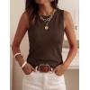 imagePRETTYGARDEN Sleeveless Sweater Tops for Women 2026 Summer Dressy Ribbed Tank Tops Spring Business Casual Work Shirts BlousesBrown