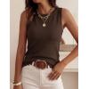 imagePRETTYGARDEN Sleeveless Sweater Tops for Women 2026 Summer Dressy Ribbed Tank Tops Spring Business Casual Work Shirts BlousesBrown