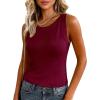 imagePRETTYGARDEN Sleeveless Sweater Tops for Women 2026 Summer Dressy Ribbed Tank Tops Spring Business Casual Work Shirts BlousesBurgundy