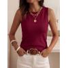 imagePRETTYGARDEN Sleeveless Sweater Tops for Women 2026 Summer Dressy Ribbed Tank Tops Spring Business Casual Work Shirts BlousesBurgundy
