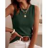 imagePRETTYGARDEN Sleeveless Sweater Tops for Women 2026 Summer Dressy Ribbed Tank Tops Spring Business Casual Work Shirts BlousesDark Green