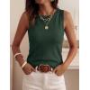 imagePRETTYGARDEN Sleeveless Sweater Tops for Women 2026 Summer Dressy Ribbed Tank Tops Spring Business Casual Work Shirts BlousesDark Green