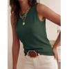 imagePRETTYGARDEN Sleeveless Sweater Tops for Women 2026 Summer Dressy Ribbed Tank Tops Spring Business Casual Work Shirts BlousesDark Green